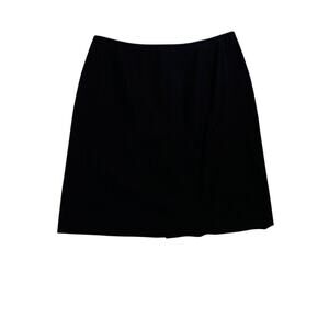 Vtg 90s Casual Corner  Black Stretch Wool Knee-Length Skirt Size 10 SALE